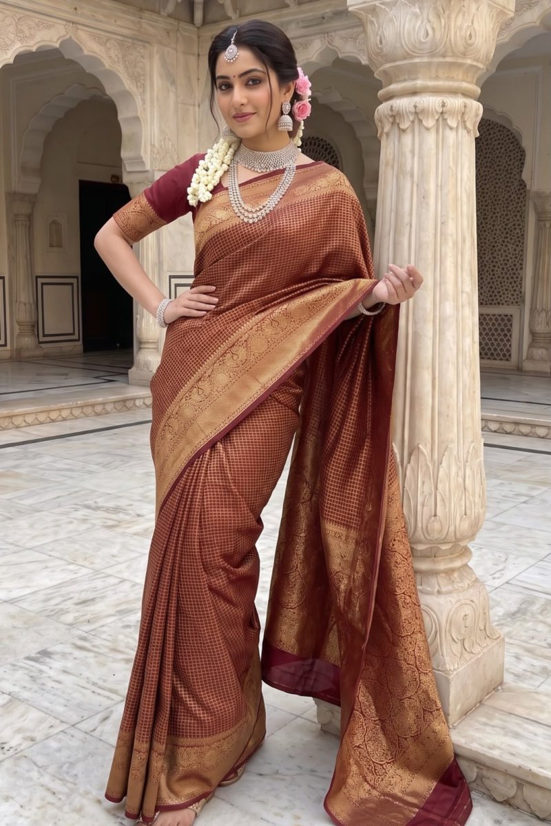 Maroon Velly Vol 2 By Aab Soft Lichi Silk Saree 